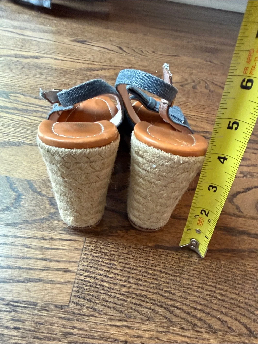 kate spade Denim Bow Slingback Espadrille Wedges size 9